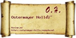 Ostermayer Holló névjegykártya